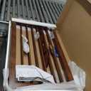 36" H Freestanding Dog Gate, Solid Wood Foldable Pet Gate with Support Feet, Wooden Tall Dog Gate for Doorway, Stairs & Indoor Use, 60" Wide Expandable Pet Fence, 3 Panels, Walnut