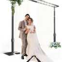 Heavy Duty Backdrop Stand - 10x10ft, Double Crossbar Pipe and Drape Kit, Adjustable Metal Frame for Wedding & Birthday Party Decorations - Black