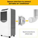 5.9 In Portable Air Conditioner Exhaust Hose Coupler Summer Portable A/C Connector Window Adapter Square Mobile A/C Coupler Connector for Air Conditioning Exhaust Duct, Square to Round (1 Piece)