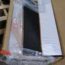 Vesgantti 100" Faux Leather Couch with Movable Ottoman, 3 Seater L Shaped PU Leather Sofa with Side Pocket, Comfy Mid Century Modern Modular Sectional Couch for Living Room, Apartment, Camel