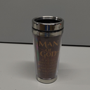 Man of God Woodgrain Insulated 16 Oz. Stainless Steel Travel Mug with Lid