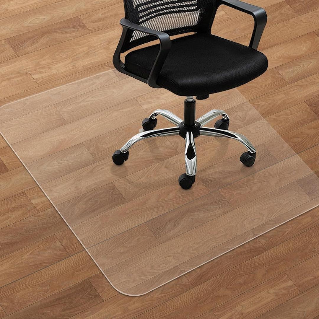 Office Chair Mat for Hard Floors - 47''47'',Heavy Duty Clear Wood/Tile Floor Protector PVC Transparent, 47"x47" Rectangle