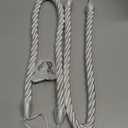 BEL AVENIR Curtain Ropes Tiebacks Tie-Backs, Curtain Handmade Holdbacks with 2 Metal Screw Hooks - White 2 Pack