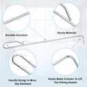 2 x Pool Skimmer Basket Hook Tool 20 inch Stainless Steel Pool Basket Lid Lifting Hook-Extended Pool Filter Skimmer Handle for Cleaning Swimming Pool Debris Skimmer Hook