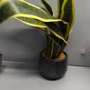 Ollain Artificial Snake Plant with Potted 23.6" Fake Plastic Sansevieria Faux Plants in Pot for Outdoor Window Box Verandah Planter Indoor Outside Home Garde Office Room Gardening Decoration (Yellow)