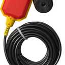 Float Switch for Sump Pump -33-Foot Water Level Sensor with Honeywell Microswitch and Adjustable Tether Length for Ground Water Bilge Pump and Water Tank  Non-Corrosive PP Casing, Rated to 13 Amps