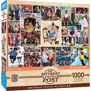 MasterPieces 1000 Piece Jigsaw Puzzle for Adults, Family, Or Youth - Rockwell Collage - 19.25"x26.75"