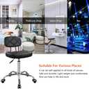 KKTONER Office Chair with Back Office Stool with Wheels Height Adjustable Square stools for Drafting Home Work (Black)