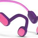 Kids Headphones, Bluetooth 5.2 Air Conduction Open Ear Headphones, 85dB Volume Limiting, Stereo Sound with Mic, IPX5 Waterproof, 10H Playtime, Perfect for School and Outdoor-Purple