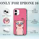 for iPhone 16 Case, Animal Print Case for iPhone 16, Scratch Resistant Shockproof Cover, Aesthetic Clear Phone Cover, Hi Pig, Funny Pig CasesB015