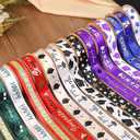 LaRibbons Graduation Ribbon 4 Rolls 1" and 3/8" 20 Yards TTL, Blue and White Gold Congrats Grad Satin Grosgrain Ribbon for Gift Wrapping Class of 2025 Grad Party Lei Making