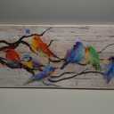 sechars Colorful Birds Canvas Wall Art Birds on Tree Branches Painting Prints Rustic Farmhouse Countryside Living Room Kitchen Decor 20"X48"
