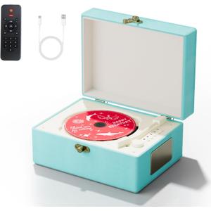 Yintiny Blue Time Music Box CD Player with Speaker for Home Decoration