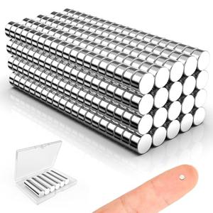 Mini Magnets, Caturledas 400 Pack 2x1mm Little Round Magnetic Rare Earth Neodymium Refrigerator Magnet for Home Kitchen Office School Crafts Hobby Handcraft Model Base, Silver