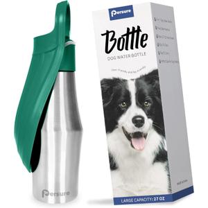27 OZ Dog Water Bottle Portable Stainless Steel Convenient Pet Water Dispenser, Leak Proof Puppy Travel Water Bowl for Dog Outdoor Walking, Hiking, Perfect Size for All Dog Breeds, Sage Green (1-Pack)