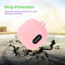 Silicone Case for Anker Soundcore Liberty 4 NC with Cute Keychain Lanyard Shockproof Protective Cover Compatible with Earbuds Soundcore Liberty 4 NC Charging Box Case Cover for Women Men (Pink)