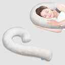 SCHNAUZER HOME Body Pillow Cover Fabric, Long Pillow Case Breathable & Skin-Friendly, Swan Shaped - Grey, 1Pack (49x26 inch)