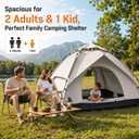 Pop Up Camping Tent with Screen Porch, 3 Person,4-Season Waterproof, One Size