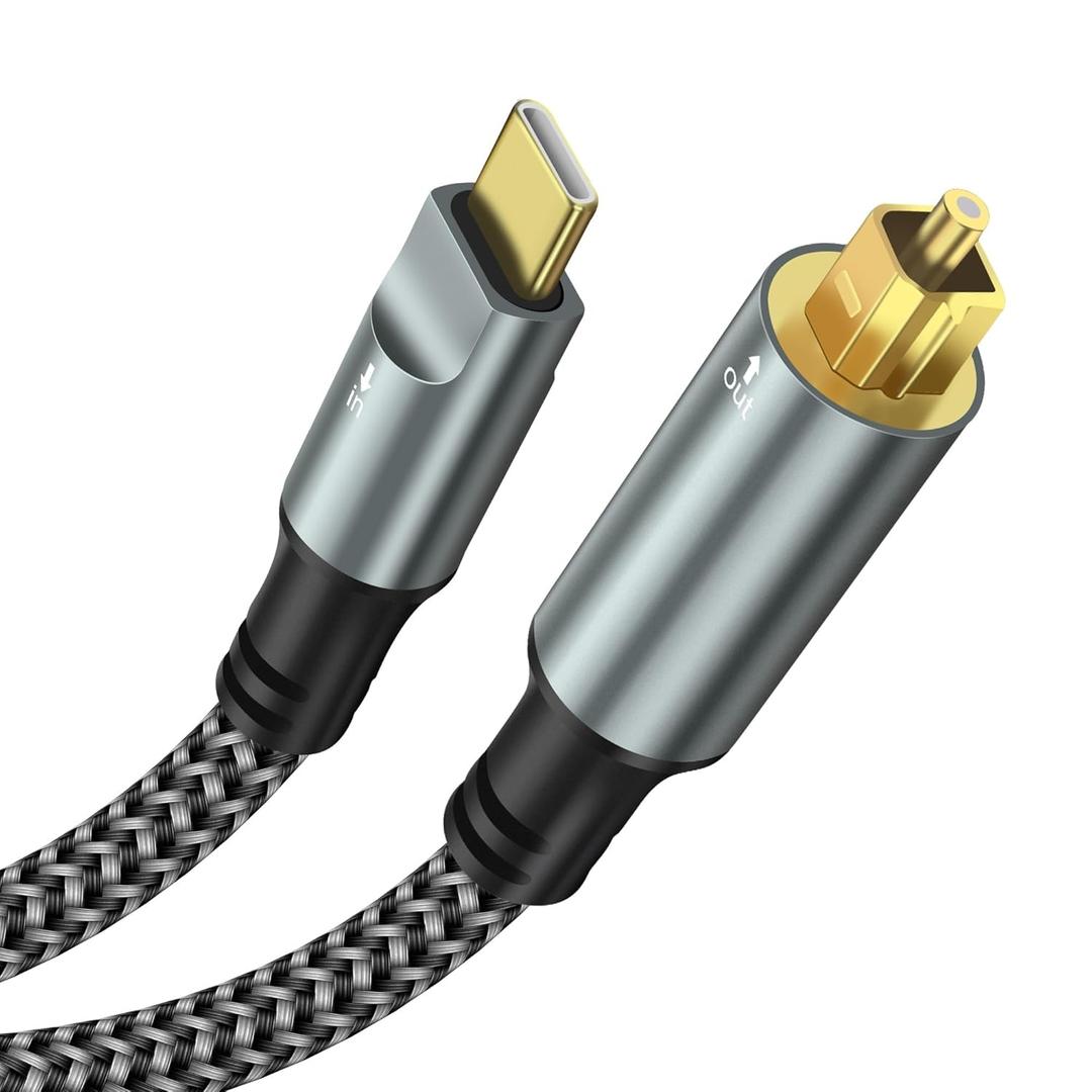 XMSJSIY USB C to TOSLINK Optical Audio Cable Unidirectional USB Type C to TOSLINK SPDIF Fiber Optic Digital Audio Converter Cable Compatible with Phone, PC, Laptop, Hi-Fi Sound Systems - 1.2M/3.93FT
