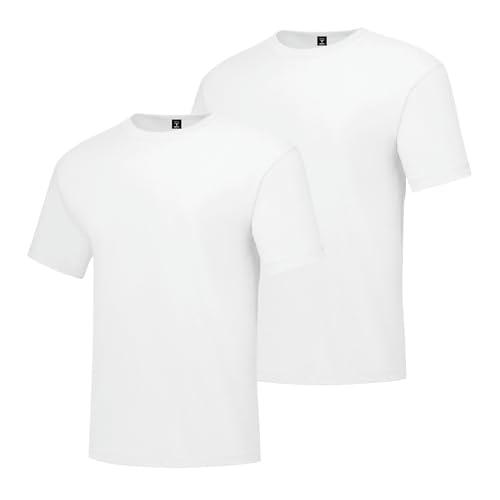 Hanes Mens Beefyt T-shirt, Heavyweight Cotton Crewneck Tee, White - 2 Pack, X-Large US