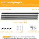 VANoopee H Track Lighting Rails Kit, 13FT H Type Rails Black With End Caps and Live End Feed Connector, Compatible With Single Circuit 120V H Style System, for LED Lighting Heads, 13.2ft