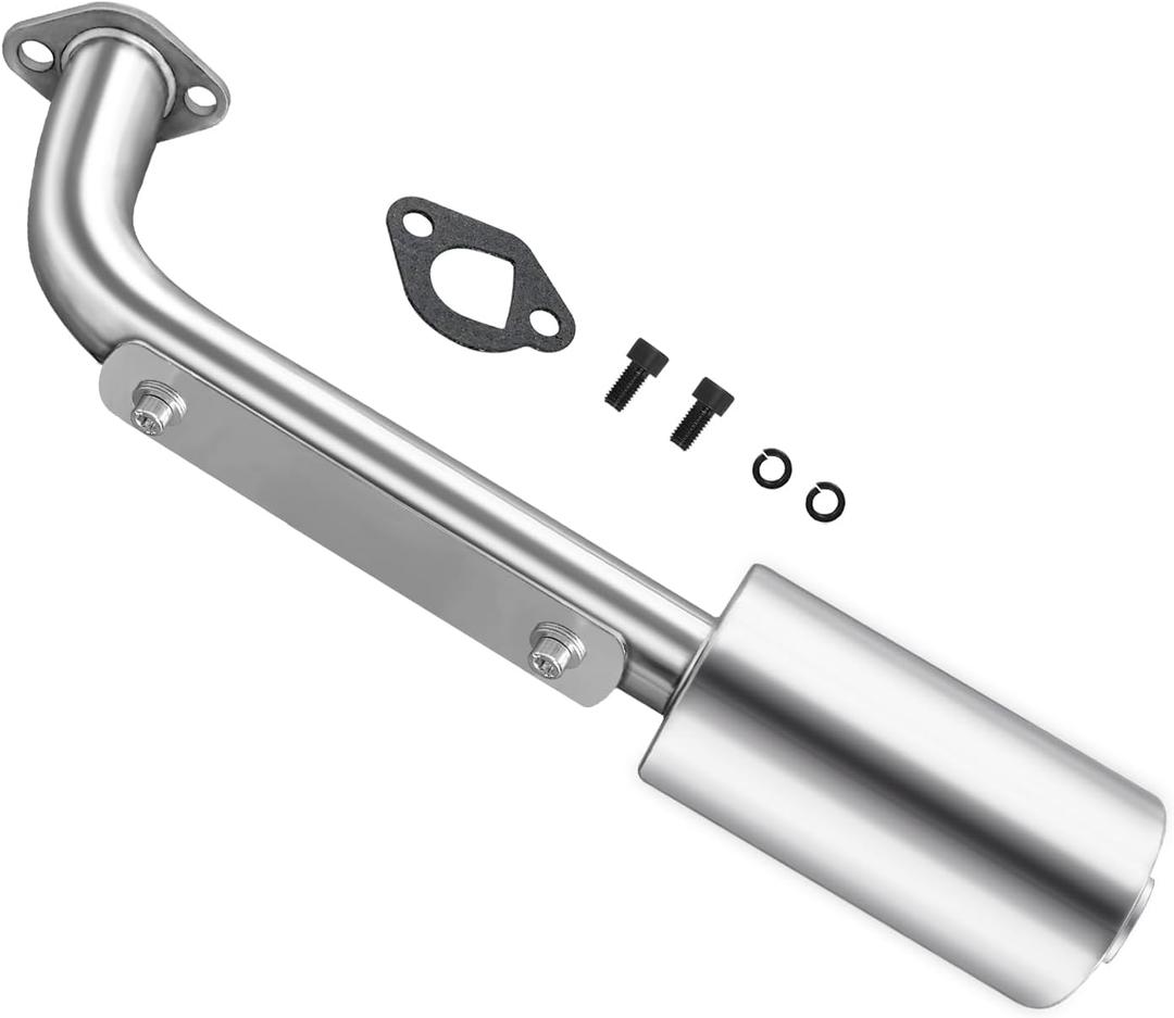 Mini Bike Exhaust for Predator 212 Performance Parts, Trumpet Mini Bike Accessories Muffler for Coleman B200R Go Kart Parts (Stainless Steel)