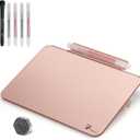 Rose Gold Glossy Mirror Mini Desktop Pure Glass Whiteboard, Small Desktop Dry Erase Board, Desk White Board Dry Erase with Accessories, Stenography Artifact for Office Homeschooling Dcor, 8x6 Inches