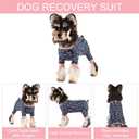 Dog Recovery Suit Female Male Dog Onesie for Surgery, Fit for Small Dog Breed Dog Body Suits After Surgery Dog Surgical Suit Pink/Blue Flower/L