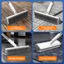 Floor Scrub Brush with Long Handle, Heavy Duty Hard Bristle Tile Scrubber for Cleaning Shower, Wood Floors, Concrete, and Garage  Stiff Bristle Floor Brush