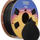 OVERTURE PLA Filament 1.75mm, Neatly Wound 3D Printer Filament 1kg Spool (2.2lbs), Dimensional Accuracy +/- 0.02 mm, Fit Most FDM 3D Printers (Black 1-Pack)