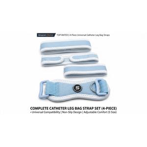Tondiamo 4 Pcs Catheter Holder Urine Drainage Bag Leg Band Band Straps Anti Slip Urinary Catheter Bag Leg Holder Elastic Foley Stabilization Device for Men Women, 2 x 23.6 Inch(Blue)