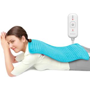Comfytemp Heating Pad for Back & Period, FSA Eligible Electric Large Heat Pad, 2H Auto Off, Birthday Gifts for Women Mom Dad, HSA Moist Neck Shoulder Legs Knee Heated Pad Washable, 12"x24", Sky Blue