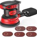 Cordless Orbital Sander Compatible For Milwaukee 18V, Electric Orbit Sander with Brushless 12000 RPM 6 Variable discs Speed Sander Machine With Dust Collector for Woodworking Sanding (No Battery)