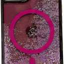 for iPhone Case,[Compatible with MagSafe] Luxury Bling Sparkle Flowing Glitter Liquid Sand Clear Soft TPU Phone Case (Purple,iPhone 15 Pro Max)