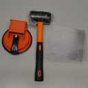 Floor Gap Fixer Tool with Rubber Mallet, Iron Body & Strong Suction Cup, Includes 5 Sticky Pads for Laminate, Vinyl, Wood & Tile Flooring Installation and Repair (Orange)