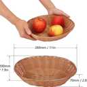 11 Inch Oval Poly Wicker Basket - Bulk, 11 Pack, Bread Serving Baskets for Home & Restaurant Use