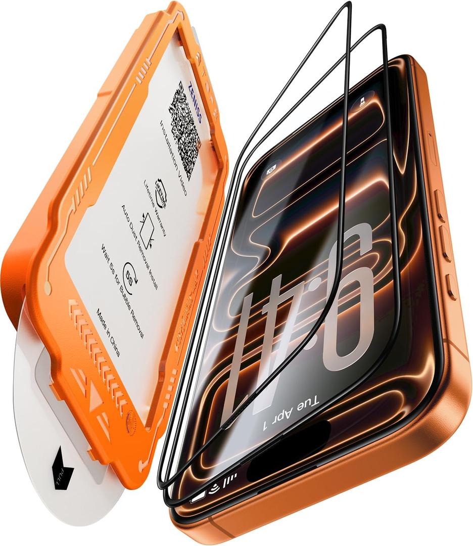 NeverBreak 9H+ Hardness for iPhone 17 Pro Max Screen Protector 12FT Military Grade Protection (Scratch, Shatter, Drop Resistance) Tempered Glass Full Edge Coverage 6.9", 2 Pack with De-Bubble Card