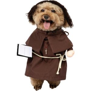NACOCO Halloween Dog Priest Costume - Pet Minister Clothes Cat Funny Pope Clergy Outfit Apparel Adjustable for Small Medium and Large Dogs(Brown Priest, XS)