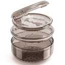 Denture Case Retainer Cleaning Case: 2 in 1 Retainer Case, No-Leak Denture Bath Box Cup, Complete Clean Care for Dentures, Clear Braces, Mouth Guard, Night Guard & Retainers (Grey)