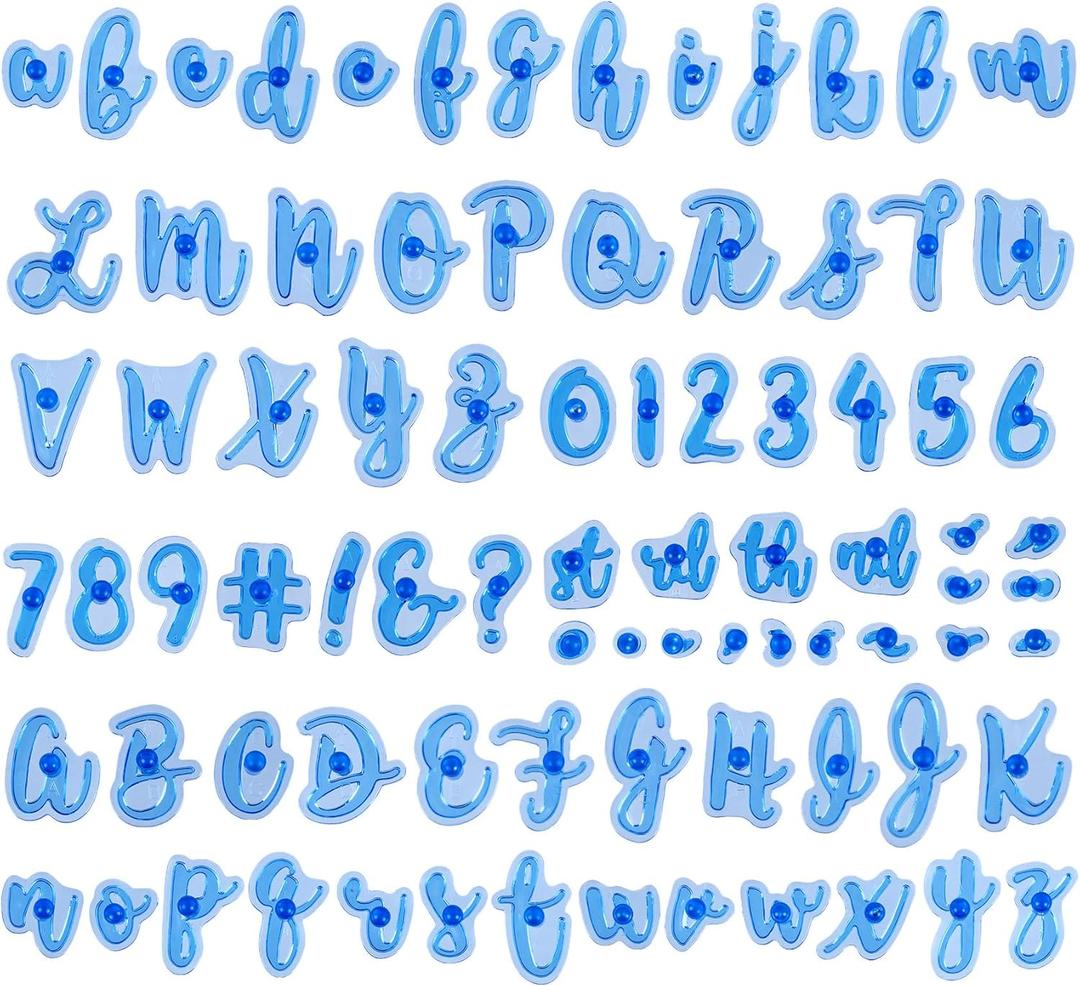 83 PCS Letter Number Stamps for Cookies, Alphabet Number Fondant Cake Mold, Fondant Molds for DIY Cookies, Biscuit, Sugar, Cake