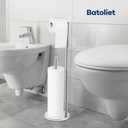 Toilet Paper Holder Stand, Bathroom Toilet Paper Roll Holder Stand with Reserve, Standing Toilet Paper Holder with Storage,Toilet Paper Roll Holder for 4 Rolls, Chrome