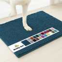 Muddy Mat | Super Absorbent Door Mat Indoor, Microfiber Quick Dry Chenille Entryway Rug, Non-Slip Front Door Mat, Indoor Mats for Entryway, Machine Washable Pet Rug, Atlantic Blue 28"x18"