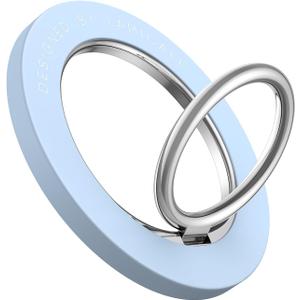 Magnetic Phone Ring Holder for Mag Safe - Lamicall Magnetic Finger Phone Ring Stand Holder, Magnet Ring Grip, Compatible with iPhone 12 13, Pro, Pro Max, Mini, Mag Safe Accessories, Sky Blue