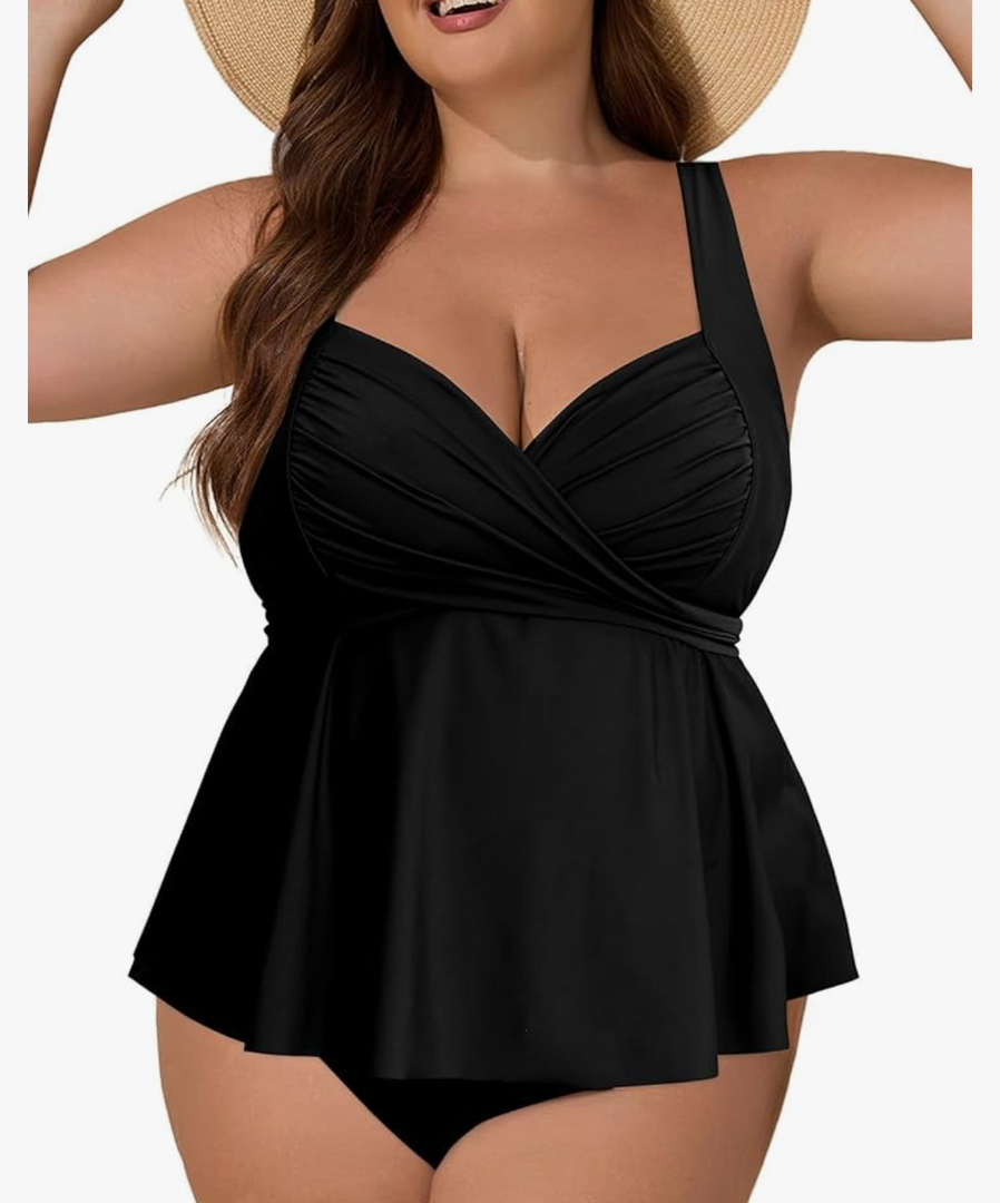 Aleumdr Plus Size Tankini Swimsuits for Womens Bathing Suit Tankini Tops with High Waisted Shorts Swimwear XXXL
