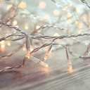 Brightown 1 Pack LED Fairy Lights Battery Operated String Lights - 10 ft Waterproof Silver Wire Firefly Starry Moon Lights for DIY Crafts Wedding Table Centerpieces Party Bedroom Christmas