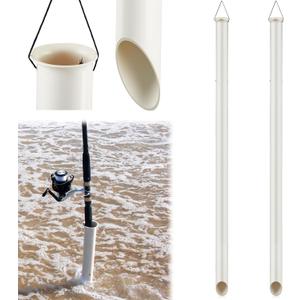 DoubleFill Tubular Sand Spikes for Surf Fishing PVC Surf Shore and Beach Fishing Rod Holder Sand Spike for Beaches, Rivers and Sandy Beaches