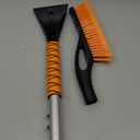 EcoNour 27" Aluminum Ice Scrapers for Car Windshield | Car Snow Scraper Window and Snow Brush with Ergonomic Foam Grip Winter Accessories (Orange)