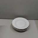 fMBB Ceramic Soup Bowls Shallow Plates, 4 Pack White Dinner Bowls Plates, Porcelain Wide Rim, 8.5 Inch (8.5 oz) Shallow Bowls - Ideal for Soup, Dessert, Salad and Pasta, Microwave and Dishwasher Safe