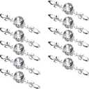 Sumnacon Drawer Dresser Knobs Pull Handles - Crystal Glass Diamond Decorative Knobs with Plate, Cabinet Cupboard Door Knobs with Screws for Kitchen Bathroom Office Decoration Pack of 10 (6.7 Inch, Silver)