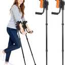 3-Angle Adjustable Forearm Crutches for Adults - Ergonomic Non-Slip Handles with EVA Elbow Support, Foldable Arm Crutches Forearm for Leg Injury, Surgery Recovery, Disabled (1 Pair) (Black+orange)